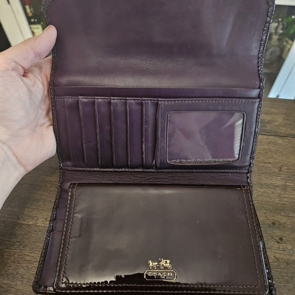 Coach Madison Lindsey Satchel With Matching Long Wallet Plum - Picture 16 of 16